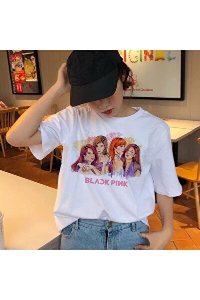 GALASHOP تي شيرت Blackpink تي شيرت أبيض كوري