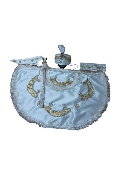 KostümBU Circumcision Clothing Set 6 Pieces Cream Gold Sandal Model