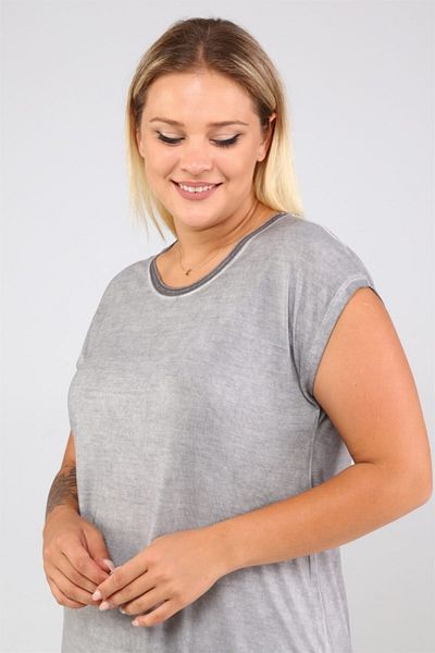 Seamoda Chiffon Oil Washed Hem Tshirt-