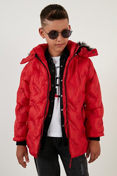 Lela Removable Hooded Coat with Plush Lining Inside Boy's Coat 5760013