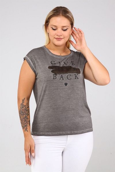 Seamoda Τυπωμένο Oil Washable Basc Tshirt-ανθρακί