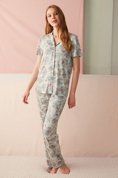 Penti Pyjama - Grau - Geblümt