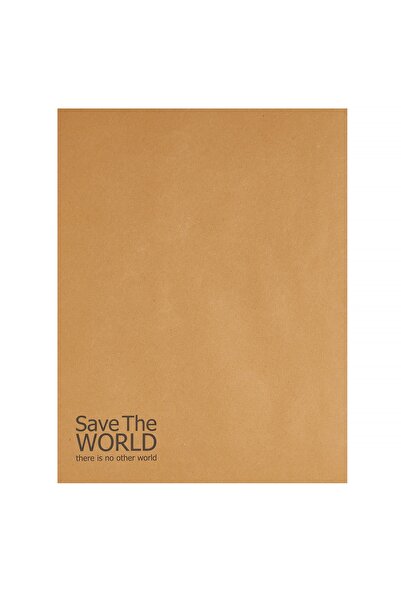 House Of Pack Kraft Kargo Paketi-35x45 Cm 8 Cm Yankörük ' Save The World ' Ba...