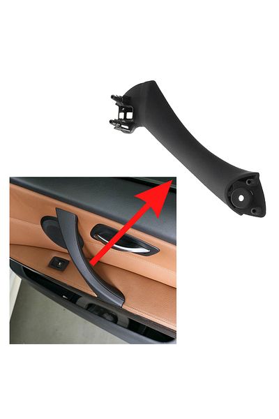 ALPHA AUTO PART مقبض الباب الداخلي الأيمن السفلي لسيارة Bmw E90، E91 - أسود