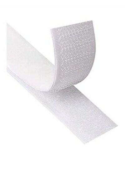 ENZELO Beyaz Cırt Cırtlı Bant 2 Çift Taraflı Amerikan Fermuarı 2 Cm Genişlik 1 Metre