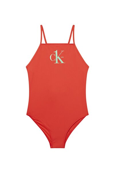 Calvin Klein Koyu Turuncu Kız Çocuk Mayo Ky0ky00020-swımsuıt