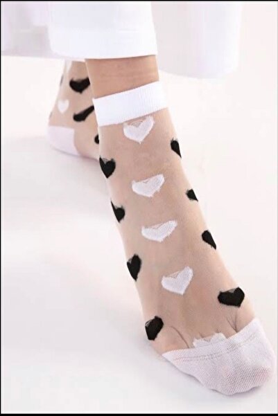 Ollero Kadın Dikişsiz Desenli Transparan Şeffaf Çorap 1 Çift