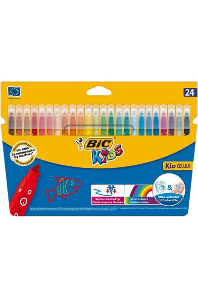 Bic Kids Couleur 24-Piece Felted Crayons + Washable