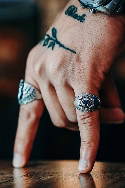 The Collection Blue Eye Adjustable Ring