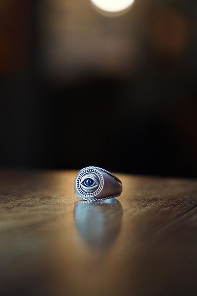 The Collection Blue Eye Adjustable Ring