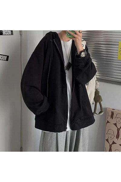 Touz Unisex ζακέτα με μαύρη φερμουάρ