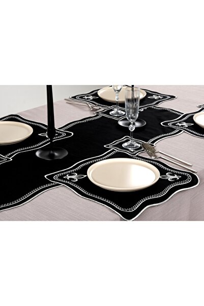 Peno Concept 2'li Amerikan Servis (SUPLA) Nakışlı Gardenya Keten Dertsiz