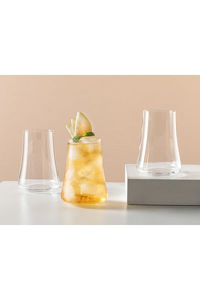 English Home Marsel Crystal - Set of 3 400 ml Soft Drink Glasses