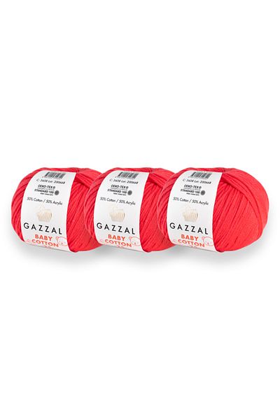Gazzal Βρεφικό βαμβάκι 25gr 3 Συσκευασία Amigurimi Punch Hand Knitting Thread Taka Yarn (3458)