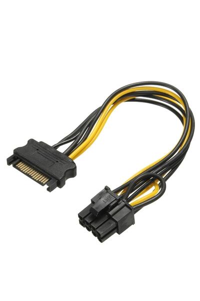 Alfais 5062 Sata To 6+2 Pin 8 Pin Ekran Kartı Power Çevirici Kablo Bakır 20cm