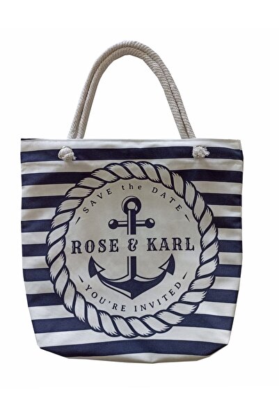 ALKANHOME حقيبة متعددة الأغراض مطبوعة رقمية بسحاب ومبطنة بنمط مرساة