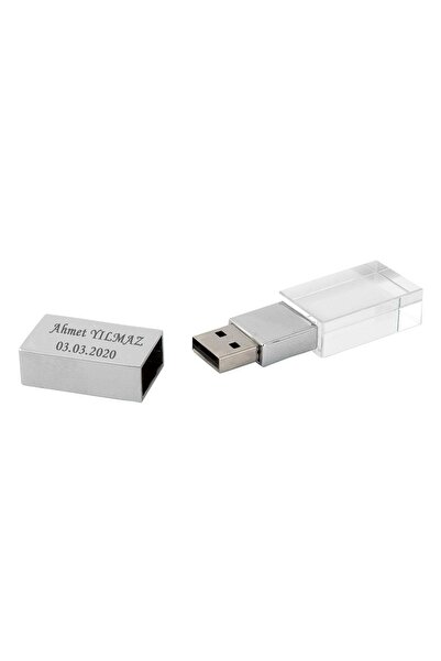 PİGADO Isme Kişiye Özel 8 Gb Işıklı Camlı Usb Bellek
