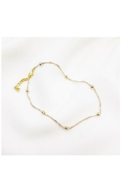 Sn Gold Color Dorika Chain Anklet - Boutique 2346789880