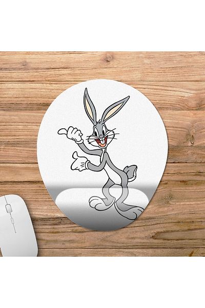 Pixxa موديل لوحة ماوس لدعم المعصم Bugs Bunny - 2 بيضاوي