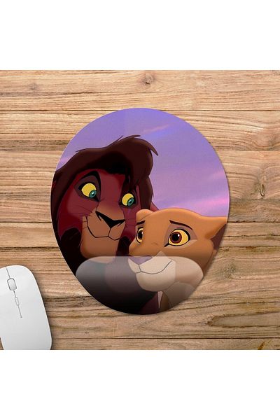 Pixxa موديل لوحة ماوس مع مسند للمعصم من Lion King - 1 بيضاوي