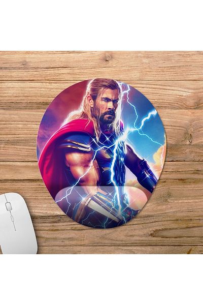 Pixxa موديل لوحة الماوس Thor: Love And Thunder مع مسند للمعصم - 2 بيضاوي