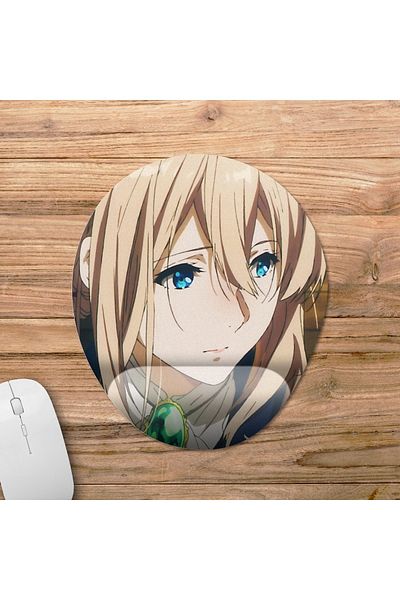 Pixxa موديل لوحة ماوس مدعومة للمعصم باللون البنفسجي Evergarden - 2 بيضاوي