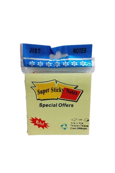 just notes Post-it Kare Yapışkanlı Not Kağıdı 100 Yaprak (76MM X 76 MM) Sarı