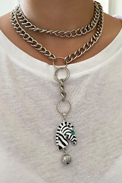 Liveyn Design قلادة زيبرا صفين