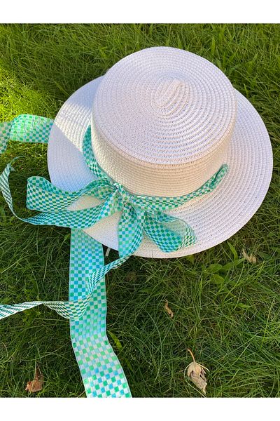laviyonsa Tied Ribbon Straw Gondola Hat