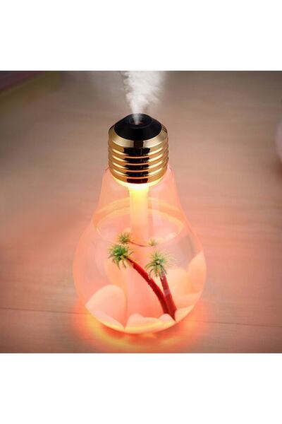 Genel Markalar Ampul Şeklinde Led Işıklı Oda Hava Nemlendirici Buhar Makinası