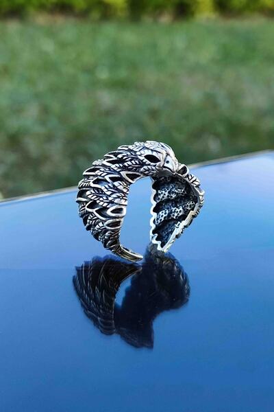 TREND COLLECTİON Şahin Model Gümüş Kaplama Ayarlanabilir Yüzük