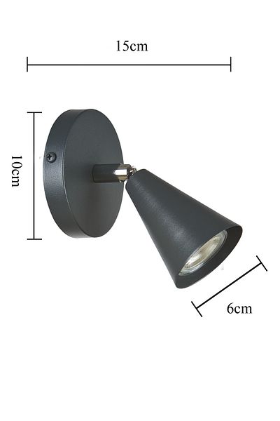 Bozyaka Aydınlatma Merlin Decorative - Anthracite and Chrome Moving Single Indoor Led Light Bulb Included