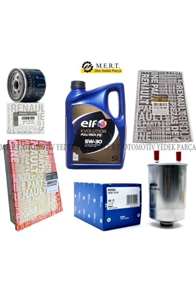 OEM Megane 3 1,5 Dcı Fıltre Bakım Setı Elf Motor Yagı 2023 Üretim