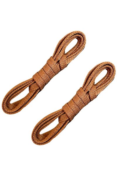 Foottab 70 Cm Flat Waxed Laces, Sports Classic Shoelace Rope, 1 Pair, Shoe Laces, Tan