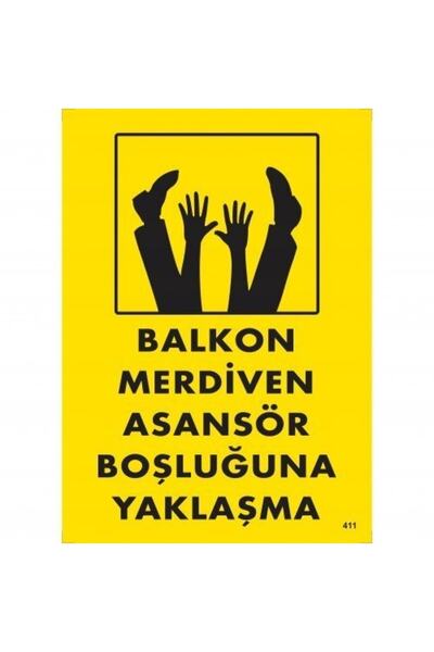 Emek İkaz Levhaları 25 سم × 35 سم علامة تحذيرية للنزول إلى درج الشرفة ومصعد ا...