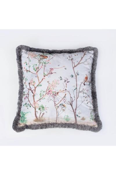 Adawall Gray Garden Design Pillow/Cushion (Filler Bead Fiber, International W...