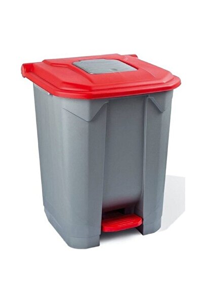 BlackBird Home Konteyner Bahçe Çöp Kovası 50 Lt Tekerlekli Kırmızı Kapak