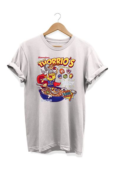 remonz Σειρά Food Thor Cornflakes με στάμπα 100% βαμβακερό μπλουζάκι μεγάλου μεγέθους
