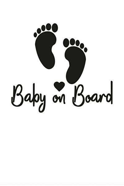 MegaSticker Baby On Board, Arabada Bebek Var, Araba Sticker, Etiket 14x12 Cm