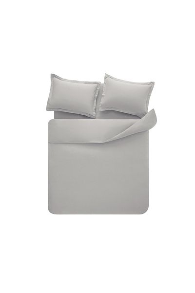 Puffy طقم غطاء لحاف قابل للغسل من Naturalis Double Ranforce - رمادي