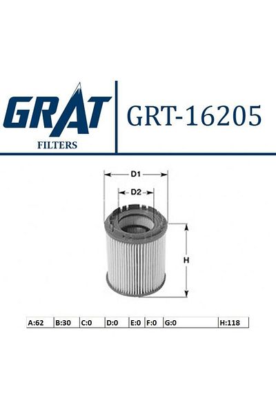 GRAT 2632027000   Yag Filter -(Hyundaı: Tucson 0410 2.0 Crdi / Santafe 0106 2.0 Crdi / Sportage 0410 2.0