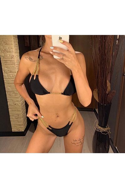 Ladyrosi Triangle Bikini Set with Chain Accessory