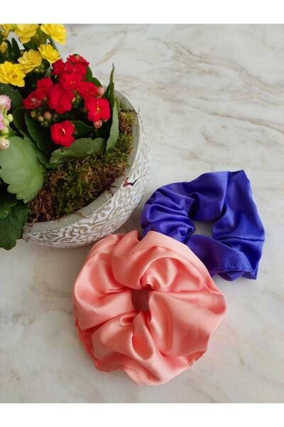 MATRUSKADESİGN Γυναικείο Σετ με 2 Σατέν Μαλλιά Λαστιχένια Scrunchie