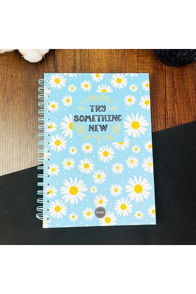Retina Shop Blue Daisy Designed Lined Spiral Notebook