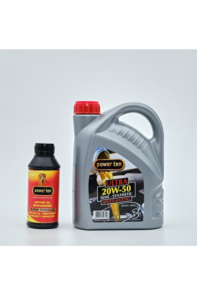 Powerten 20W50 Motor Yağı 4 Litre + Motor Yağ Katkısı | 2025