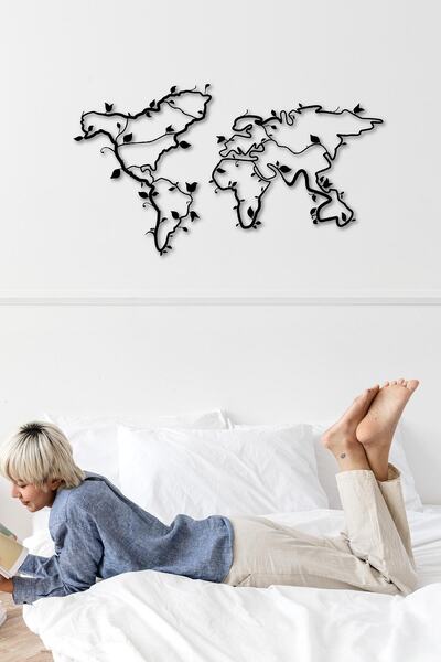 Doreline Doreart World Map 13 Metal Duvar Tablosu, Ev Ofis Duvar Panosu