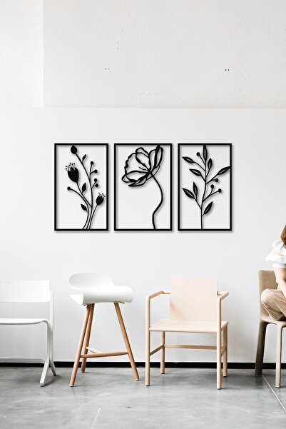 Doreline Doreart Flowers Metal Duvar Tablosu, Ev Ofis Duvar Panosu