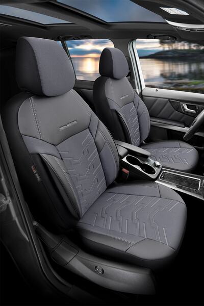 Otom New Reflective Design Premium Stitch Tech Car Seat Cover Full Set - Blac...