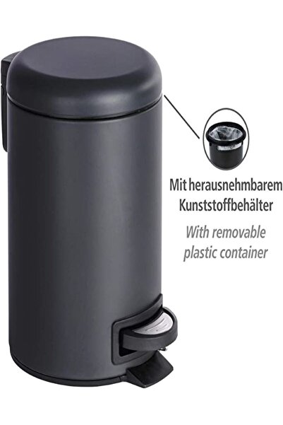 Wenko Pedal Atık Kutusu Leman Siyah 3 L Kapasite: 3 L, (made In Germany)