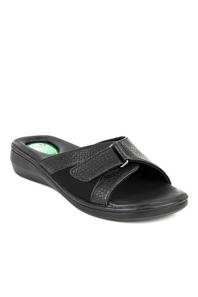 Muya Valdes 32201-001 Papuci de damă cu talpă anatomică cu gel pentru călcâi Negru 36-40